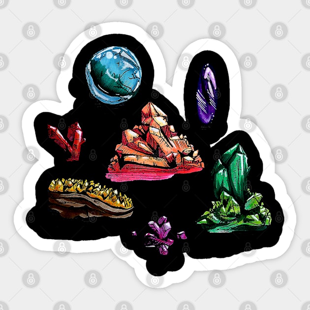 Crystal Lovers. Sticker by hybridgothica